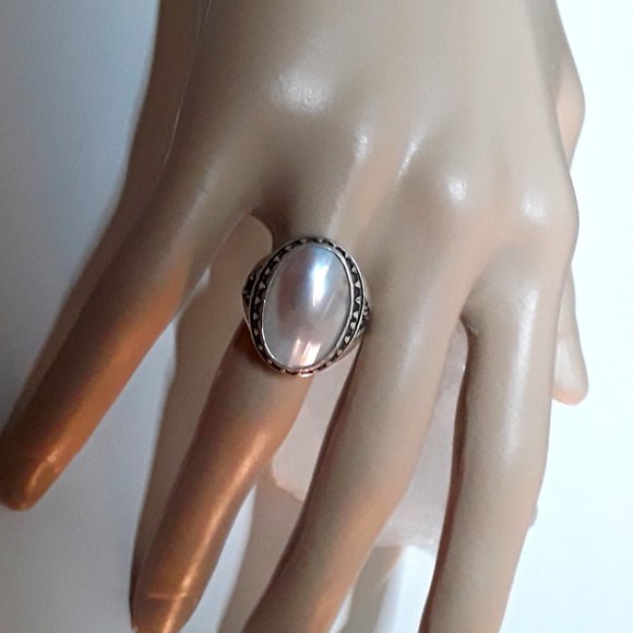 Sterling CAROLYN POLLACK Southwestern MOP Ring 7.5 - Picture 1 of 6